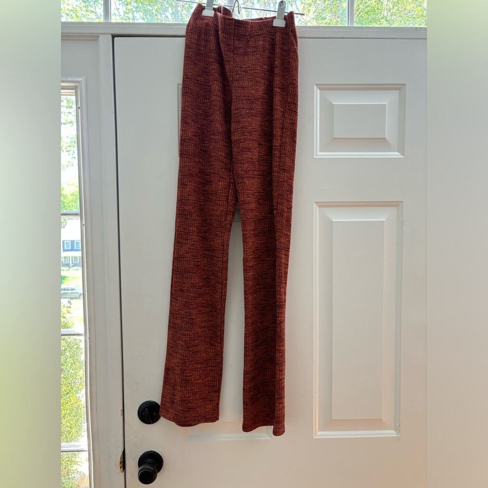Urban Outfitters Rust Textured Wide-Leg Pants
